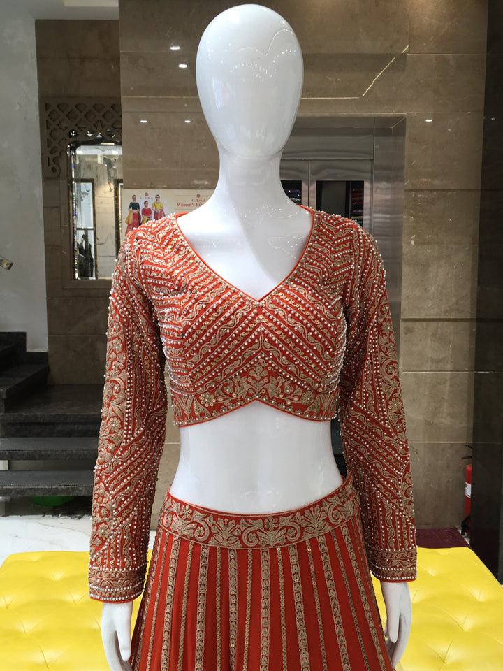 Crop Top Lehenga - 12092455