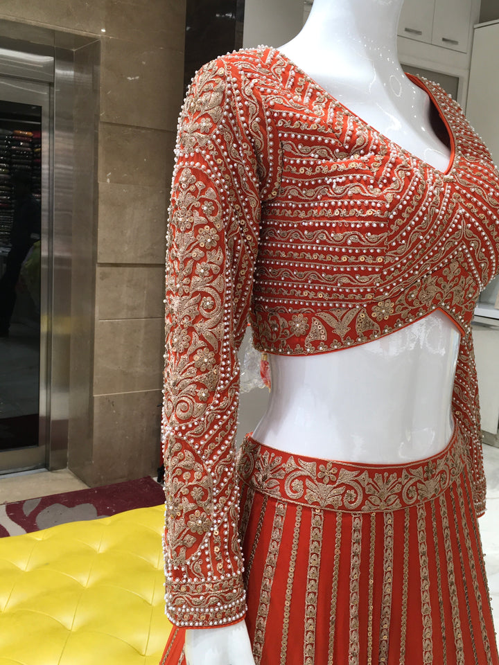 Crop Top Lehenga - 12092455